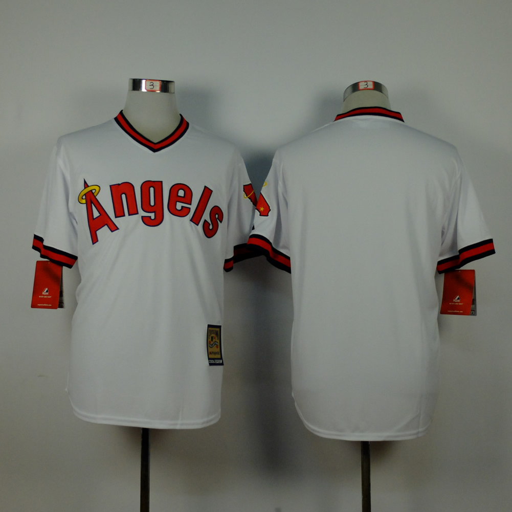 Men Los Angeles Angels Blank White Throwback MLB Jerseys